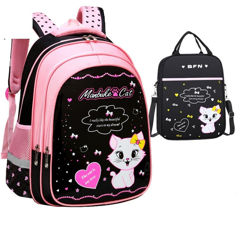 School Cute Cat-Print Backpack