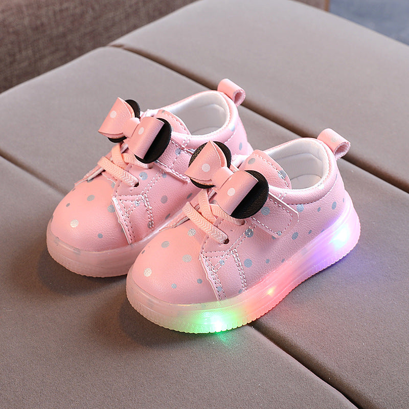 Girls Bowknot LED Light-up Shoes