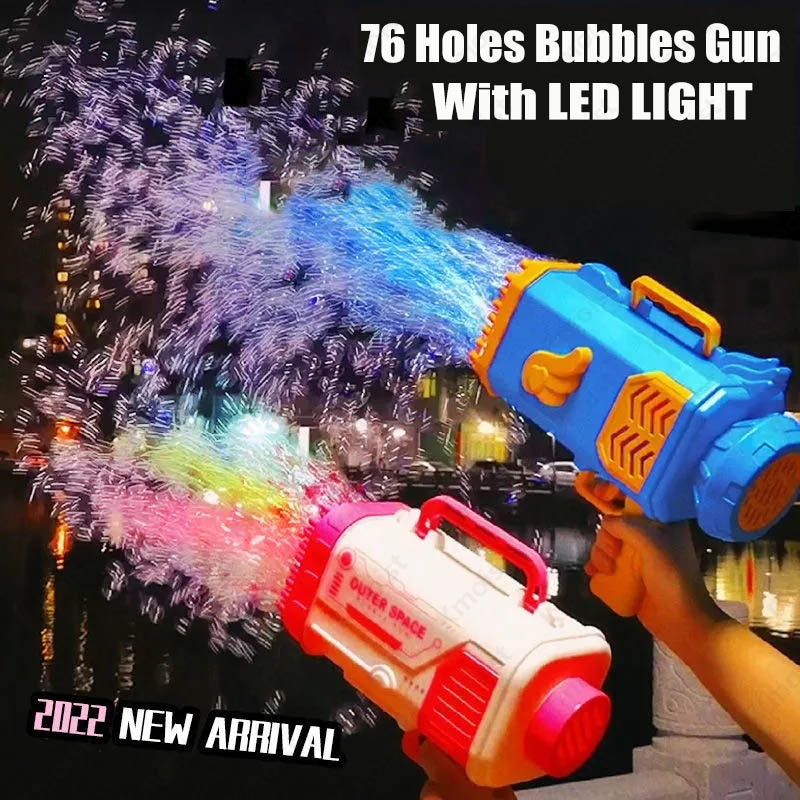 Bubble Gun Rocket Automatic Blower Toy with Light