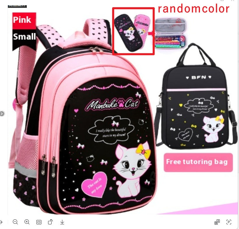 School Cute Cat-Print Backpack