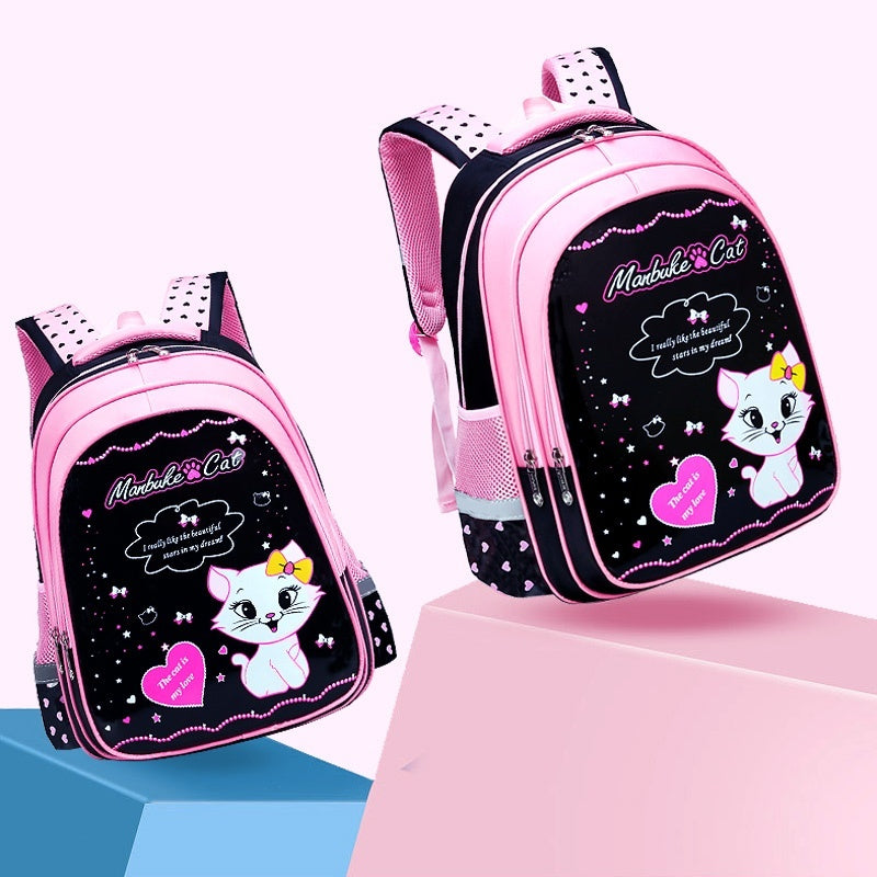 School Cute Cat-Print Backpack