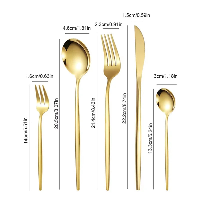 60 Piece Golden Cutlery Set.