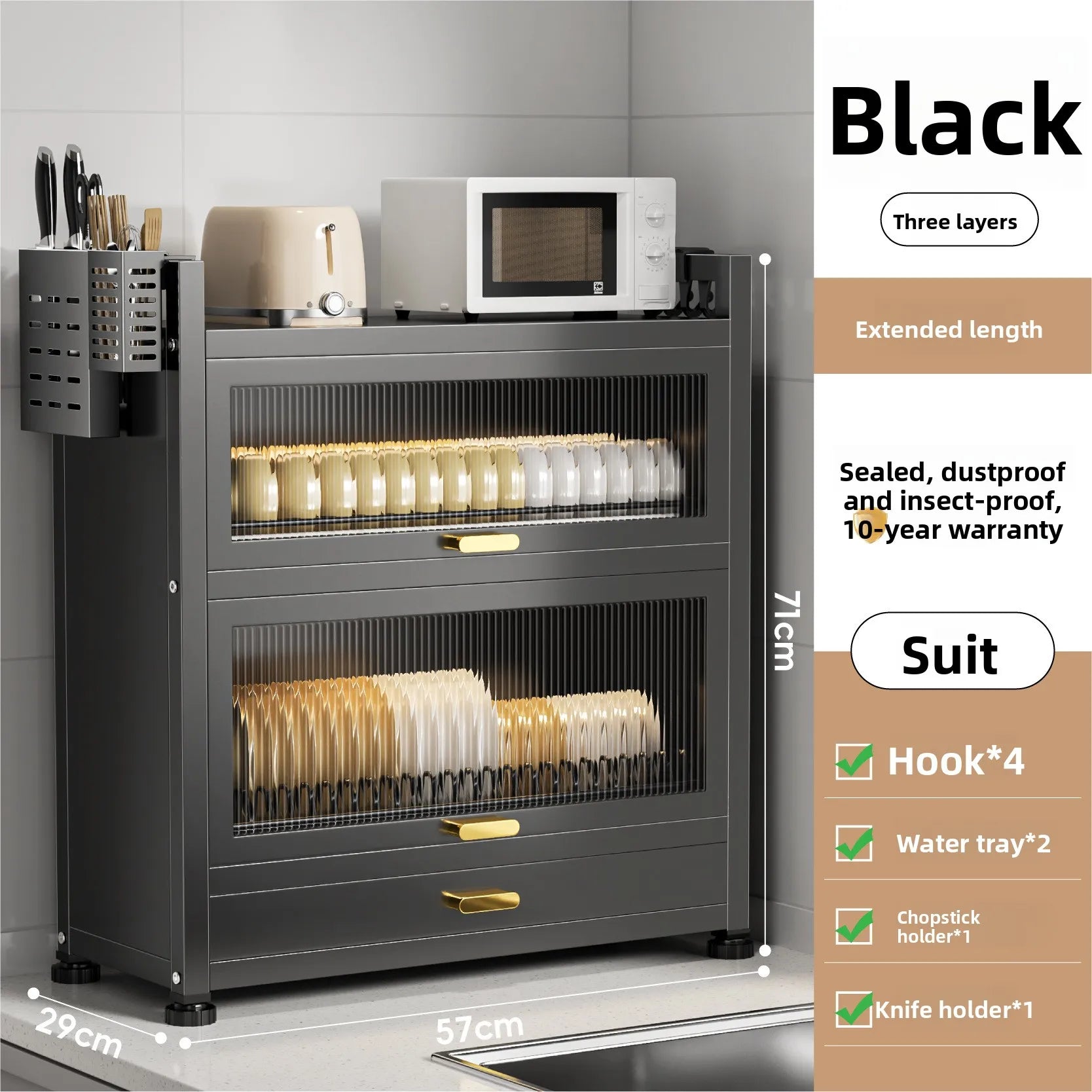 Kitchen Cupboard Storage Box/Rack with a Door