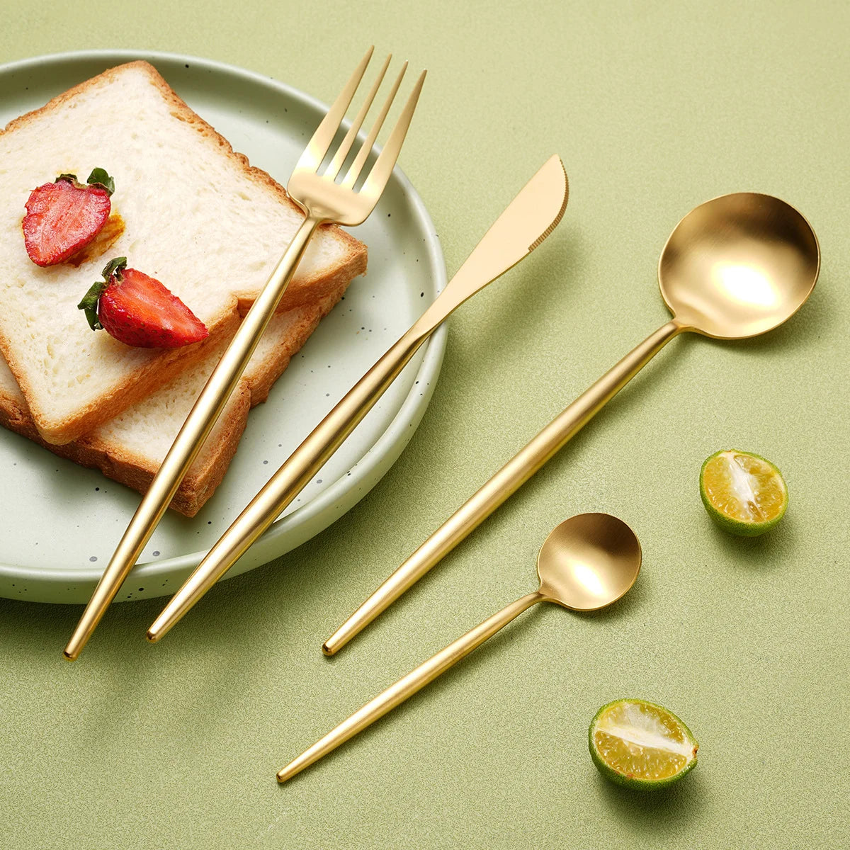 60 Piece Golden Cutlery Set.