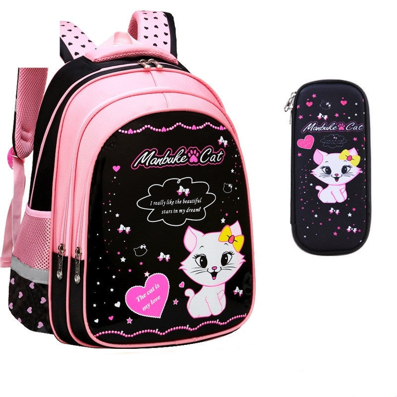 School Cute Cat-Print Backpack