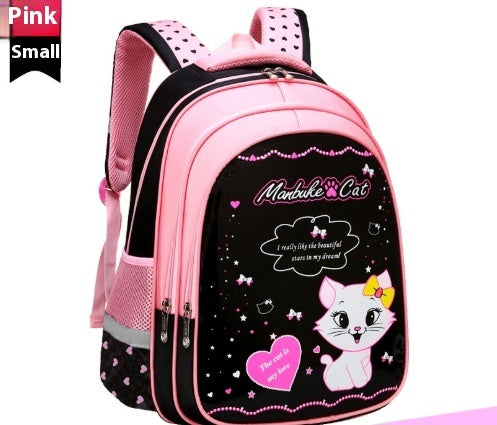 School Cute Cat-Print Backpack